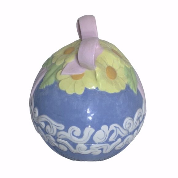 Vintage Hand Painted Easter Egg Candy Dish Trinket Dish Jar Functional Art 1981 - Picture 2 of 16
